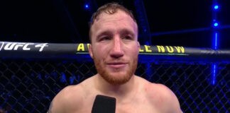 Ο Justin Gaethje μετά το τέλος του αγώνα