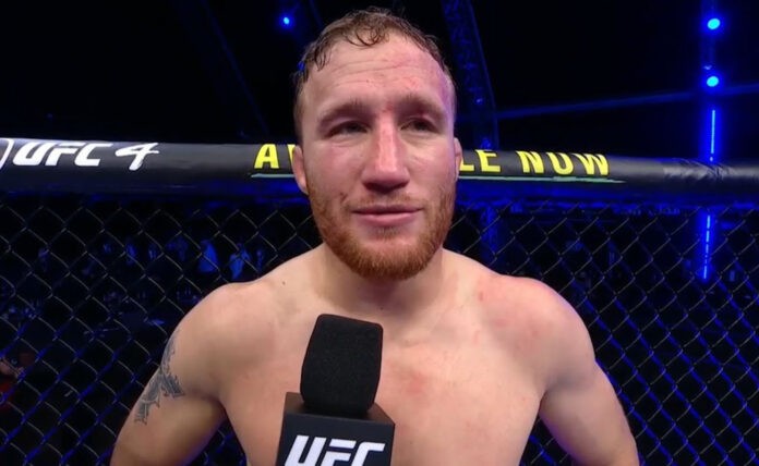 Ο Justin Gaethje μετά το τέλος του αγώνα