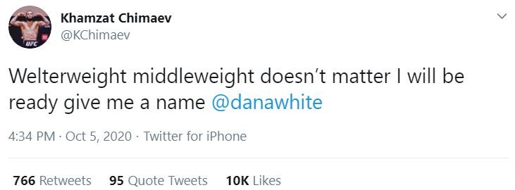 Το μήνυμα Chimaev στον Dana White